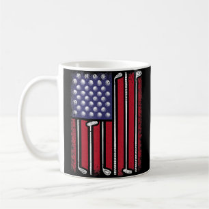 Mug Drapeau américain de golf drôle joueur de golf vin