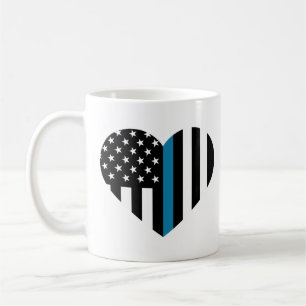 Mug Drapeau américain de la ligne bleue mince