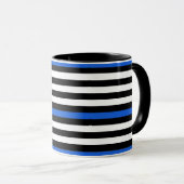 Mug Drapeau américain de la ligne bleue mince (Devant droit)