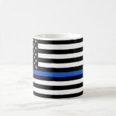 Mug Drapeau américain de la ligne bleue mince (Centre)