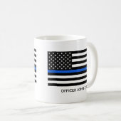 Mug Drapeau américain de ligne bleue mince personnalis (Devant droit)