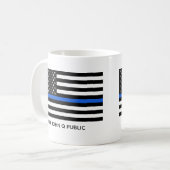 Mug Drapeau américain de ligne bleue mince personnalis (Devant gauche)