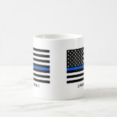 Mug Drapeau américain de ligne bleue mince personnalis (Centre)