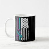 Mug Drapeau américain de sensibilisation à la préventi (Gauche)