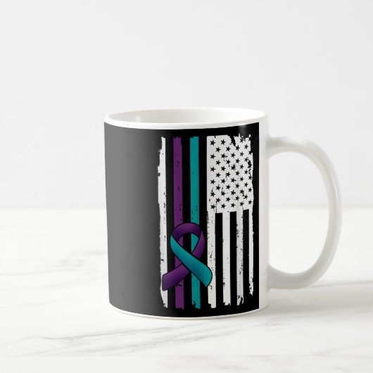 Mug Drapeau américain de sensibilisation à la préventi (Droite)