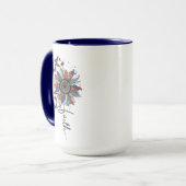 Mug Drapeau américain de tournesol et papillon (Devant gauche)