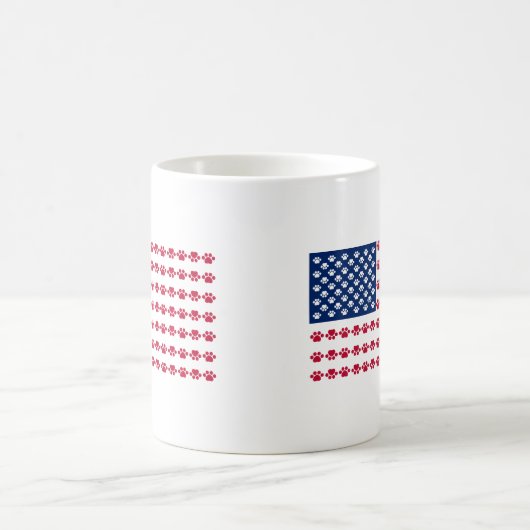 Mug Drapeau américain d'empreinte de patte (Centre)