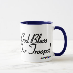 Mug Drapeau américain - Dieu bénissent nos troupes !