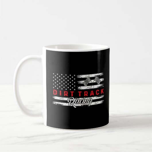 Mug Drapeau américain Dirt Track Racing Voiture Vélo P (Gauche)