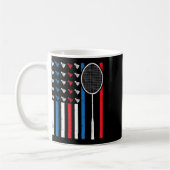 Mug Drapeau américain drôle avec navettes Badminto vin (Gauche)