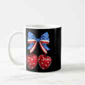 Mug Drapeau Américain Drôle Cherry Coquette Bow 4 Juil (Gauche)