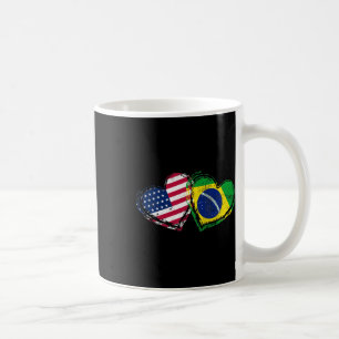 Mug Drapeau américain du Brésil Cœur Amour brésilien a