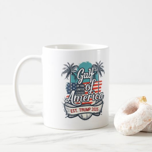 Mug Drapeau américain du golfe des États-Unis Trump 20 (Avec donut)
