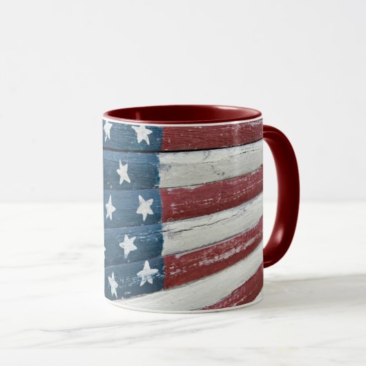 Mug Drapeau américain en bois (Devant droit)
