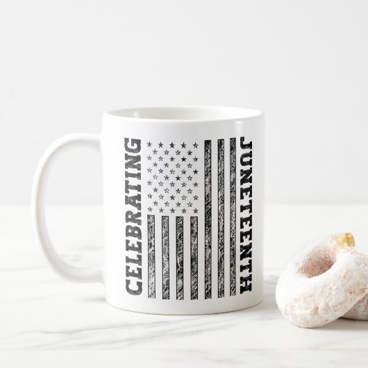 Mug Drapeau américain en détresse (Avec donut)