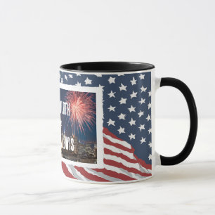 Mug Drapeau américain en détresse personnalisé