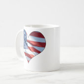Mug Drapeau américain en forme de coeur patriotique (Devant gauche)