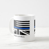 Mug Drapeau américain et britannique Thin Blue Line pe (Devant gauche)