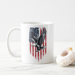Mug Drapeau américain et cadeau d’aigle - Père patriot