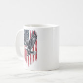 Mug Drapeau américain et cadeau d’aigle - Père patriot (Devant gauche)