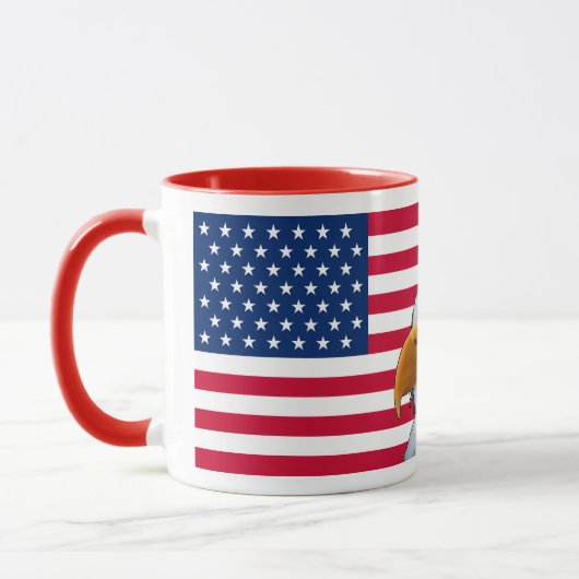 Mug Drapeau américain et cochon d'aigle (Gauche)