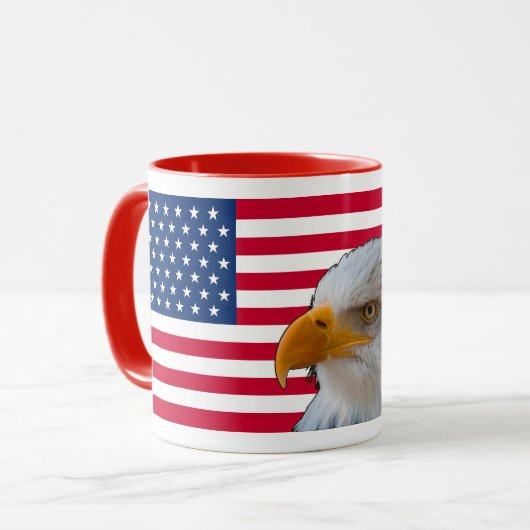 Mug Drapeau américain et cochon d'aigle (Devant gauche)