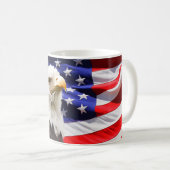 Mug Drapeau américain et cochon d'aigle (Devant droit)