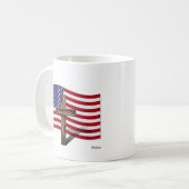 Mug Drapeau américain et croix robuste (Devant gauche)