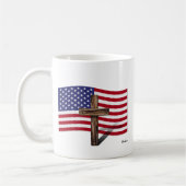 Mug Drapeau américain et croix robuste (Gauche)