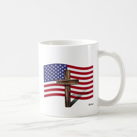 Mug Drapeau américain et croix robuste (Droite)