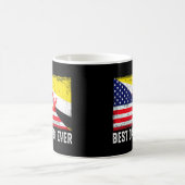 Mug Drapeau américain et drapeau de Brunei Meilleure f (Centre)