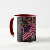Mug Drapeau américain et feux d'artifice (Devant gauche)