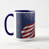 Mug Drapeau américain & Feux d'artifice (Gauche)