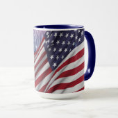Mug Drapeau américain & Feux d'artifice (Devant droit)