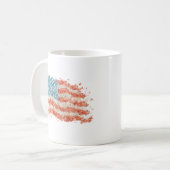 Mug Drapeau américain floral drapeau USA (Devant gauche)