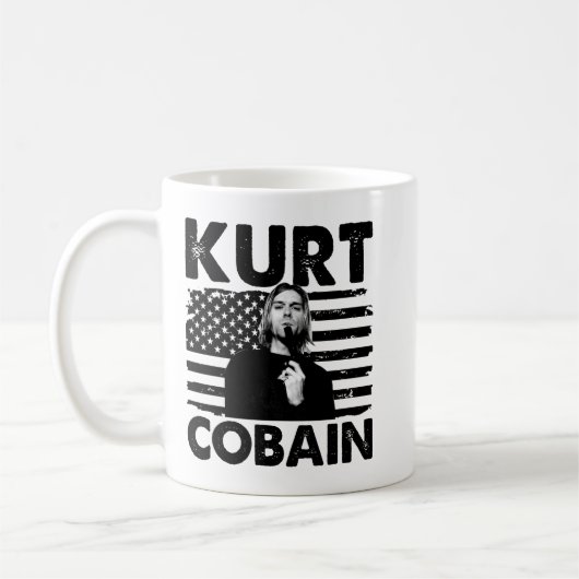 Mug Drapeau américain Kurt USA Cobain Music Cadeau (Gauche)