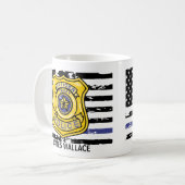 Mug Drapeau américain | Officier de police Gold Shield (Devant gauche)