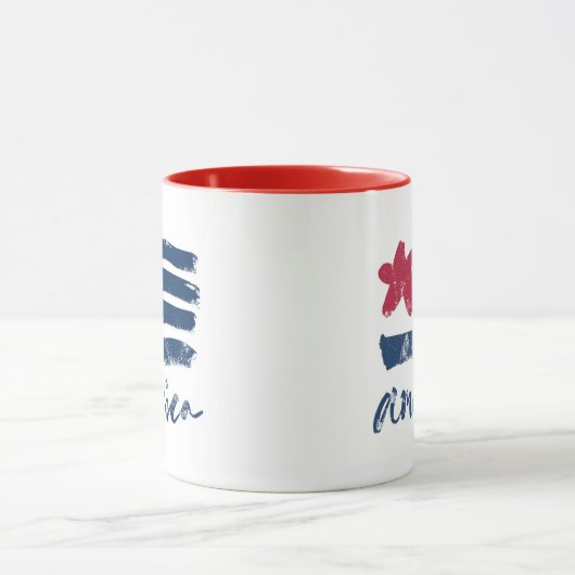 Mug Drapeau américain Paintstrokes (Centre)