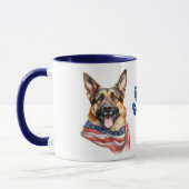 Mug Drapeau américain patriotique berger allemand chie (Gauche)