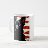 Mug Drapeau américain Patriotique Black German Shepher (Devant gauche)