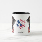 Mug Drapeau américain patriotique Black Labrador Retri (Centre)