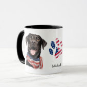 Mug Drapeau américain patriotique Black Labrador Retri (Devant gauche)