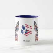 Mug Drapeau américain patriotique Boston Terrier Chien (Centre)