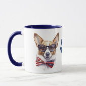 Mug Drapeau américain patriotique Corgi Chien (Gauche)