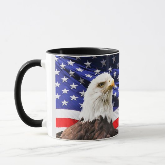 Mug Drapeau américain patriotique et aigle américain (Gauche)