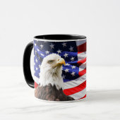 Mug Drapeau américain patriotique et aigle américain (Devant gauche)