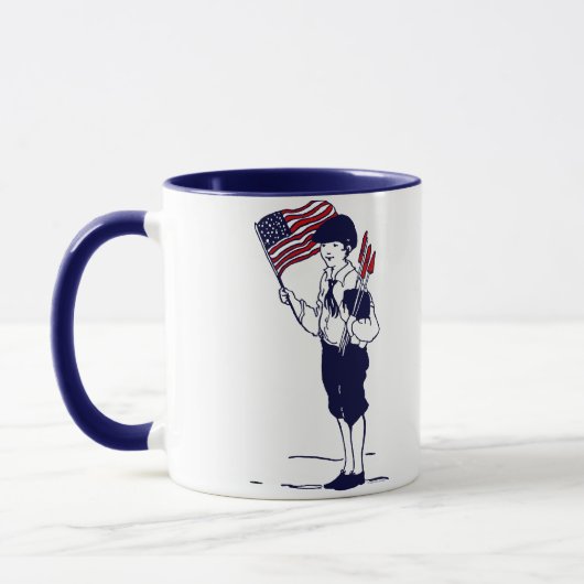 Mug Drapeau américain patriotique et feu d'artifice ga (Gauche)