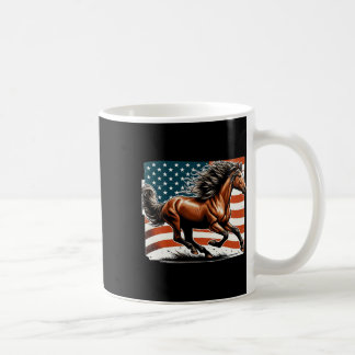 Mug Drapeau américain Patriotique Horse Horse équitati
