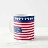 Mug Drapeau américain patriotique Joyeux 4 juillet Nom (Devant gauche)