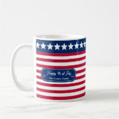 Mug Drapeau américain patriotique Joyeux 4 juillet Nom (Gauche)